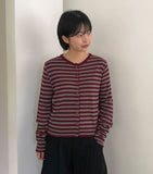 Schumank Stripe Round Knit Cardigan