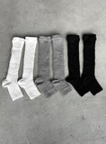 Open toe ribbed knee socks