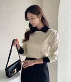 Tias Double Button Collar Knit