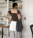 renka wrap button mini skirt