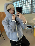 Sky Knit Two-Way Hood Zip-Up