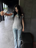 Long halter strap layered top