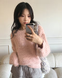 Ramit Snow Flower Pine Needle Soft Angora Round Knit