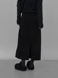 Tet suede slit long skirt