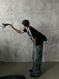 Summer cool cargo banding denim pants