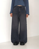 Gut Vintage Washing Rivet Studded Wide Denim Pants
