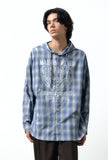 DOODLE HEART CHECK HOOD SHIRTS
