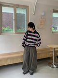 Meddent Button Stripe Collar Knit