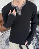 Ribe Waffle Henley Neck Ringer Tee