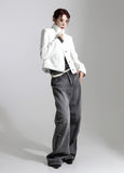 Gray Pin Wide Denim