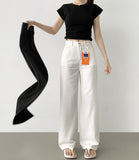 Summer Cooling Linen Cotton Wide Back Banding Pants