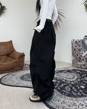 Rough Washing Pin Tuck Balloon Pants