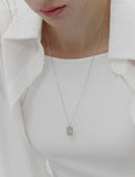 [Premium Plating] Volume Square AB TAG Necklace