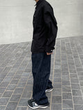 Raw denim indigo - one-tuck balloon denim