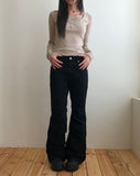 [MADE] Jahu Studded Shirring Bootcut Cotton Long Pants