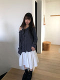June Stripe Color Banding Tiered Skirt