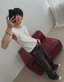 Rivet Pocket Ribbed Sleeveless