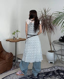 Berry eyelet double long belt