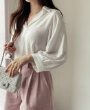 Halo Half-Open Collar Blouse