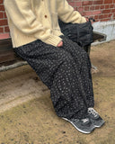 [BAONHAUS] Linfus Flower Corduroy Banding Balloon Wide Pants