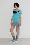 DRAPE TAIL MINI SKIRT