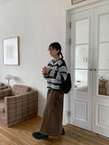 Senki Round Stripe Knit Cardigan