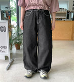 Teniki Stitch Raw Wide Denim Pants