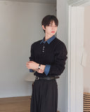 [UL] Mua Cable Henley Neck Basic Knit