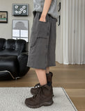 Pio Stud Double Knee Washed Bermuda Pants
