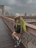 plain eco leather mini skirt