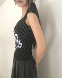 Jerrin Dot Ribbon Check Print Short Sleeve T-shirt