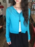 Pocon U-neck Color Basic Cardigan