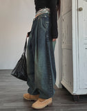 Kenta rivet pintuck balloon denim pants