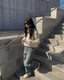 Naf washed denim wide pants