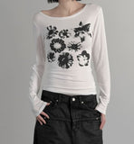 Press Flower Boat Neck Tee