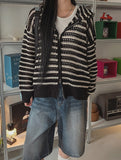 Field Stripe Mesh Warmer Hooded Zip-Up