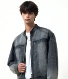 SNAP BIKER DENIM JACKET