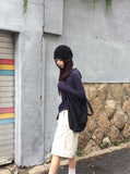 Huo Fake Layered Shirring Hood Zip-Up