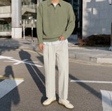 Dual zip-up collar knit
