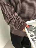 [Unisex] Kitby Striped Henley Neck Long Sleeve Tee