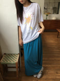 Chiyu Basic Color Banding Long Skirt