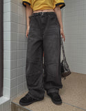 McCoy pintuck denim wide pants