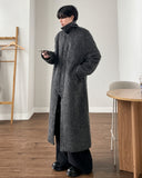 Mohair Leather Collar Wool Coat