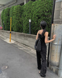 Libe Black Pintuck Wide Pants