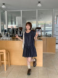 Selverco Layered Shirring Tiered Short Sleeve One Piece