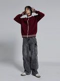 Neutral minimal cargo denim pants