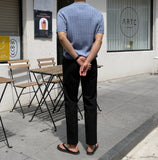 Cable collar short sleeve knit