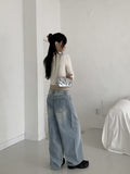 Solena Halter Neck Sleeveless Slit Cropped Long Sleeve T-shirt