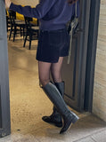 Sayeon Velvet Denim Mini Skirt Pants