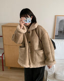 Bellon Reversible Leather Suede Fleece Mustang - Wool 50